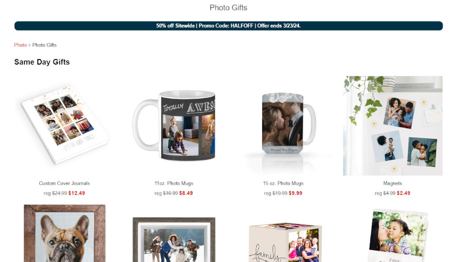 CVS Photo site gifts