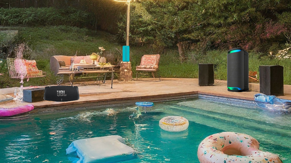 Bluetooth speakers around the pool