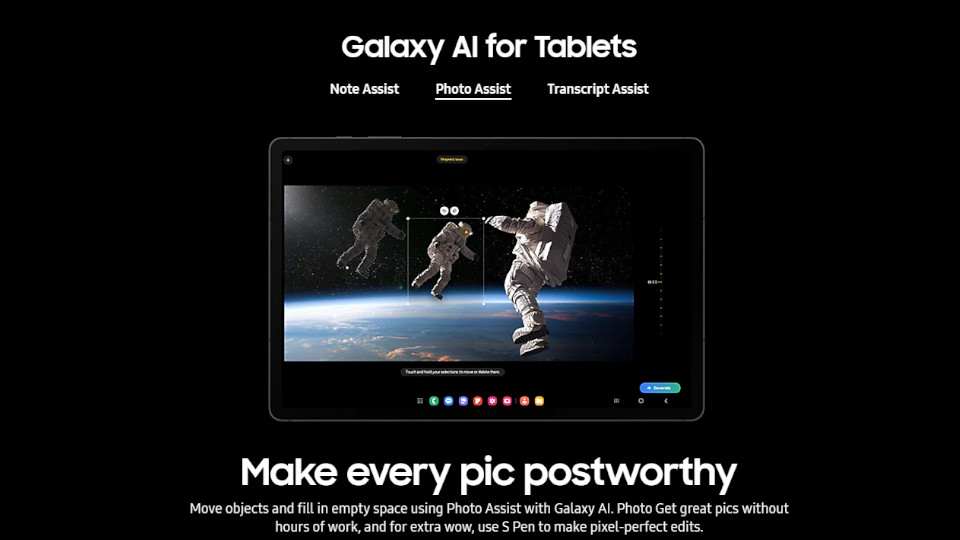 Samsung Galaxy AI for tablets photos