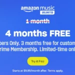 Amazon Music Unlimited 4 months free deal